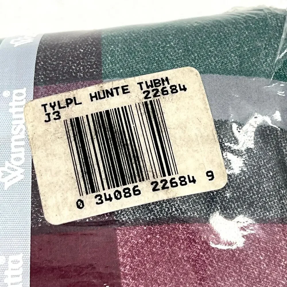 Vintage Wamsutta Supercale Plus 200 Thread Count plaid sheet set